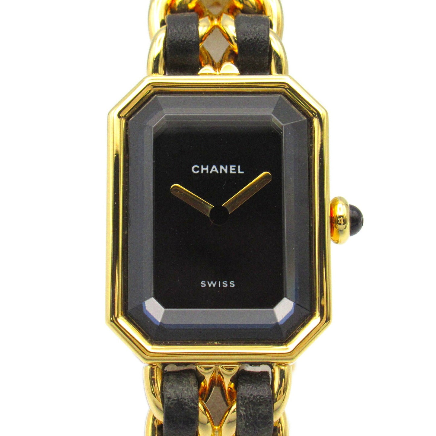 Chanel Premiere M Watch Gold Plated Leather H0001