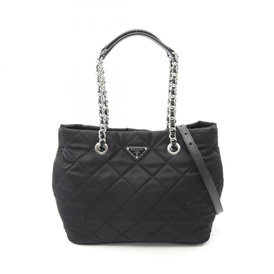 Prada TESSUTO IMPUNTU Nylon Saffiano Leather Tote Bag