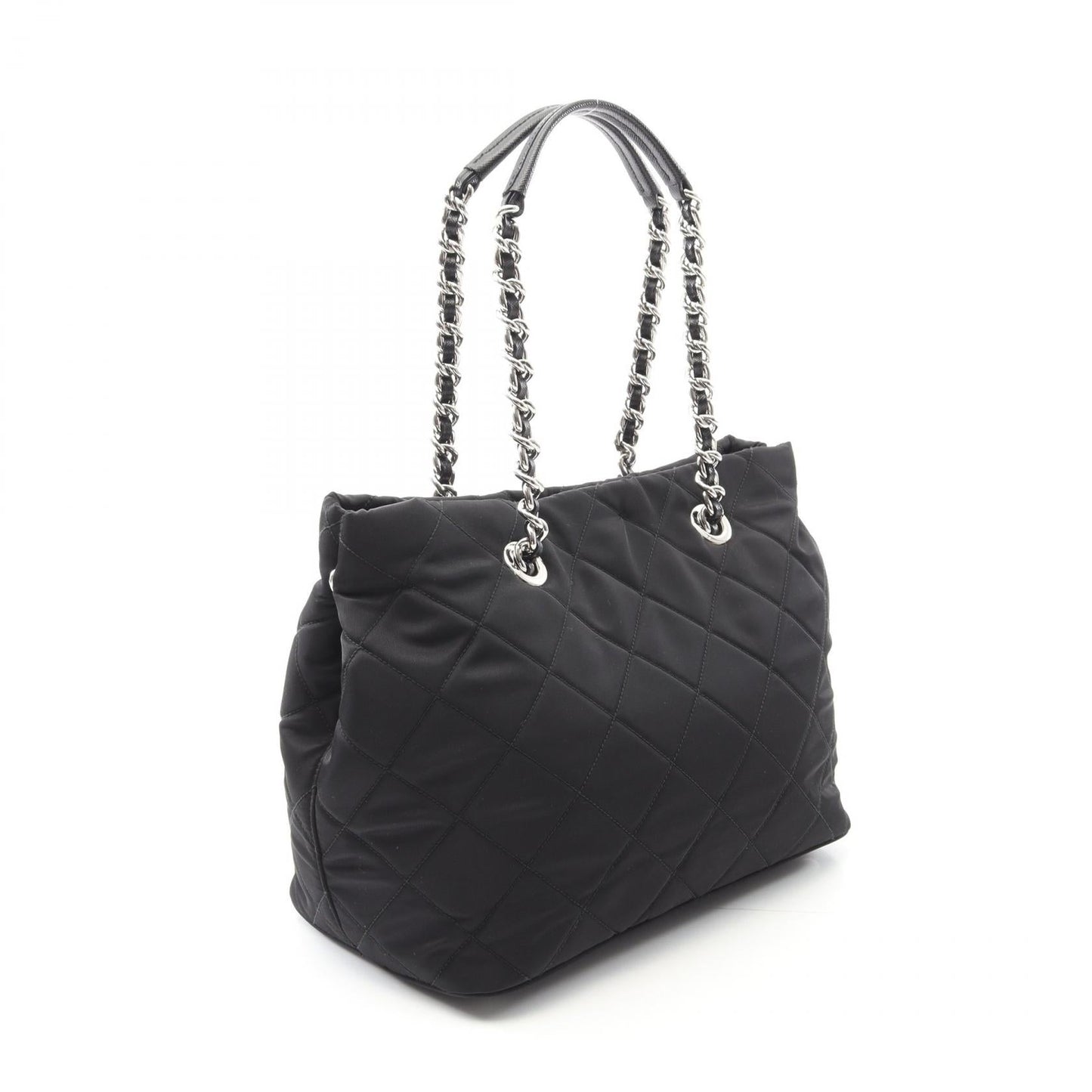 Prada TESSUTO IMPUNTU Nylon Saffiano Leather Tote Bag