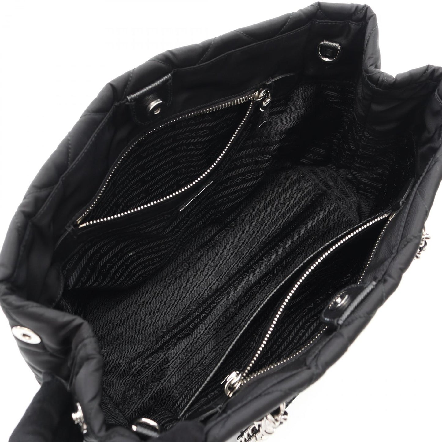 Prada TESSUTO IMPUNTU Nylon Saffiano Leather Tote Bag