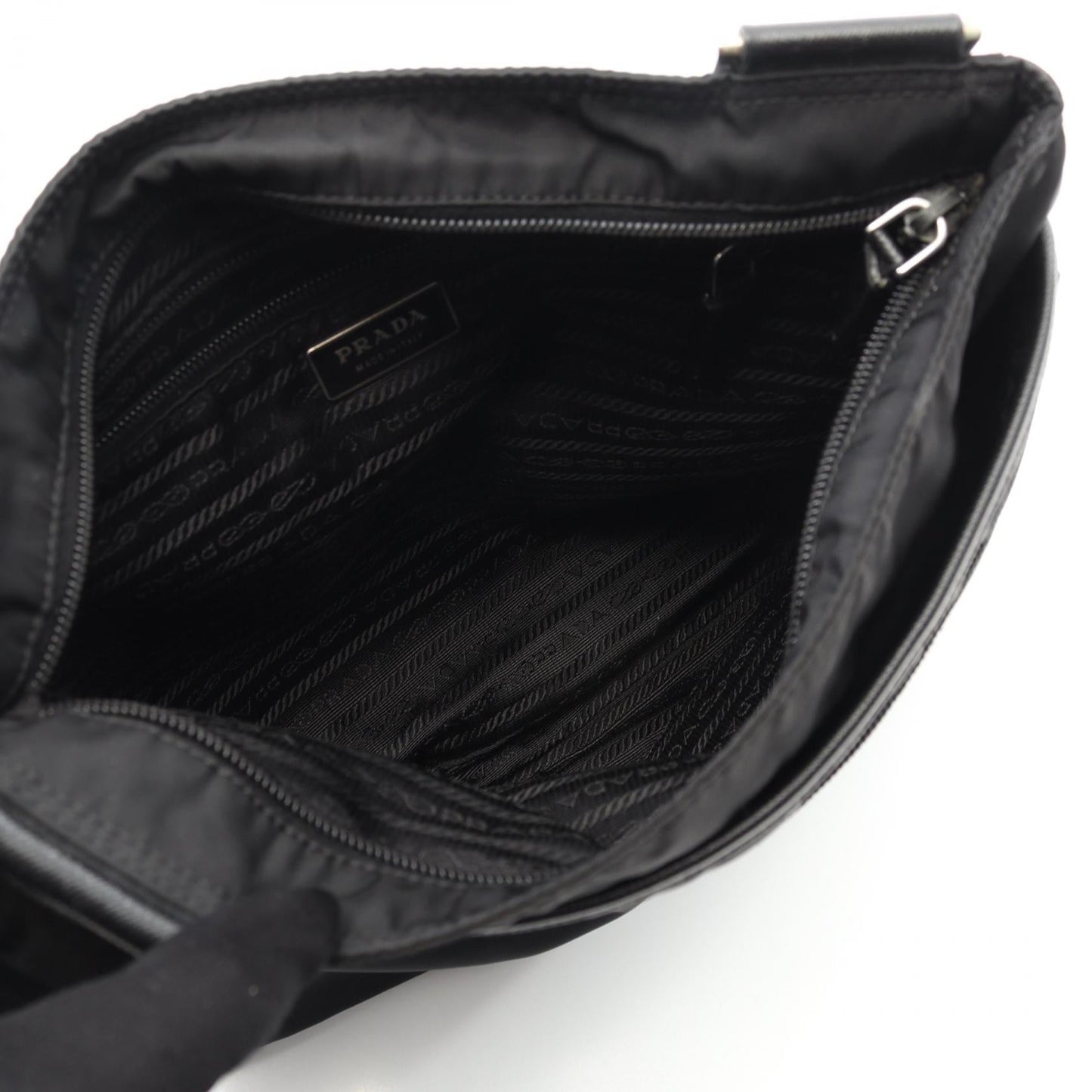 Prada Nylon Saffiano Leather Shoulder Bag
