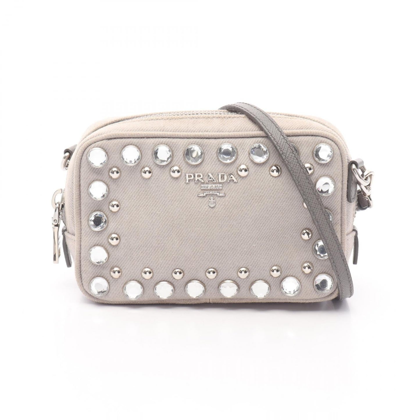Prada 1N1674 Saffiano Leather Canvas Shoulder Bag