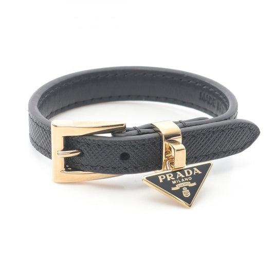 Prada Triangle Logo Saffiano Leather Bracelet