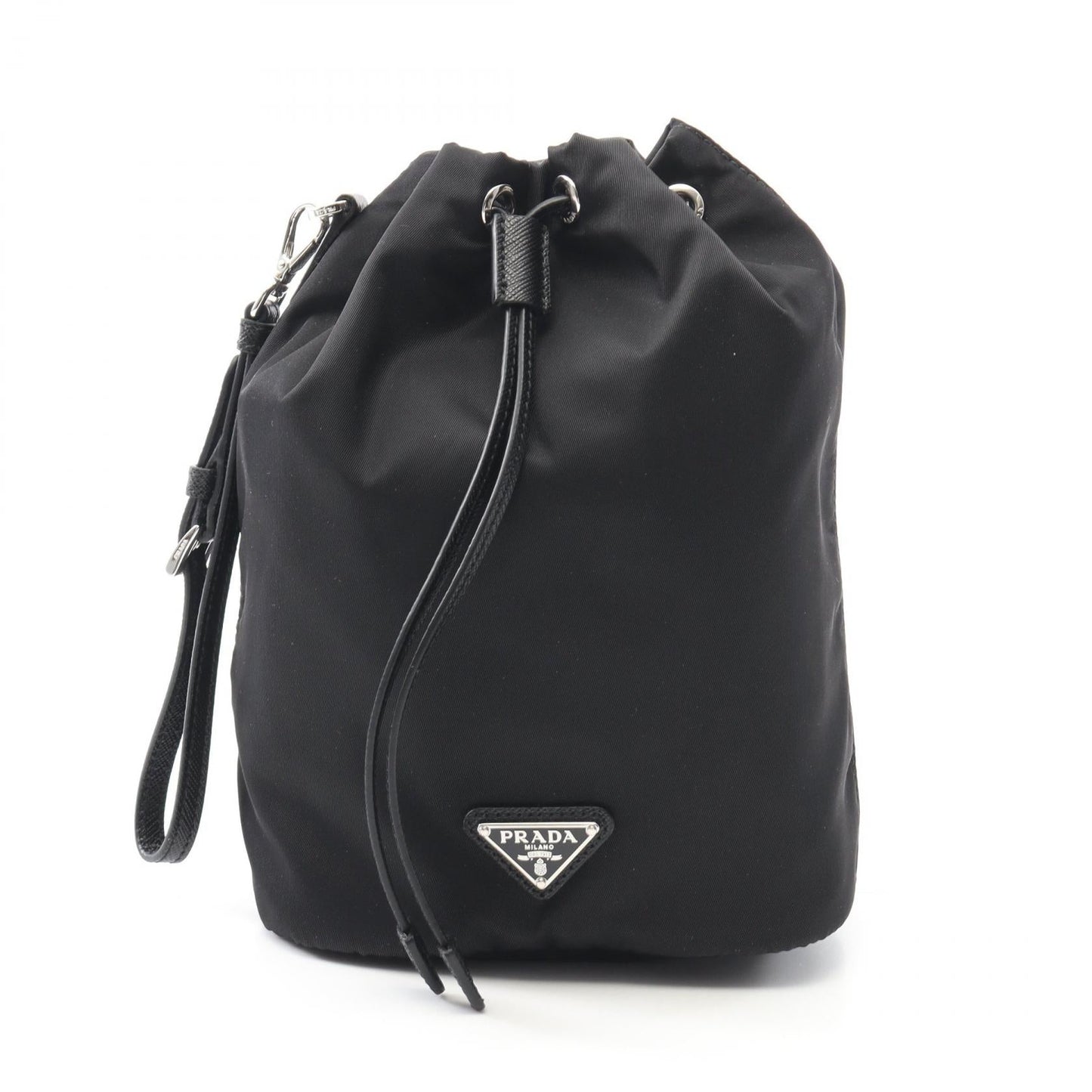 Prada VELA Nylon Saffiano Leather Pouch
