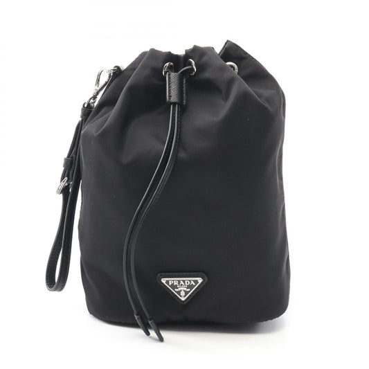 Prada VELA Nylon Saffiano Leather Pouch