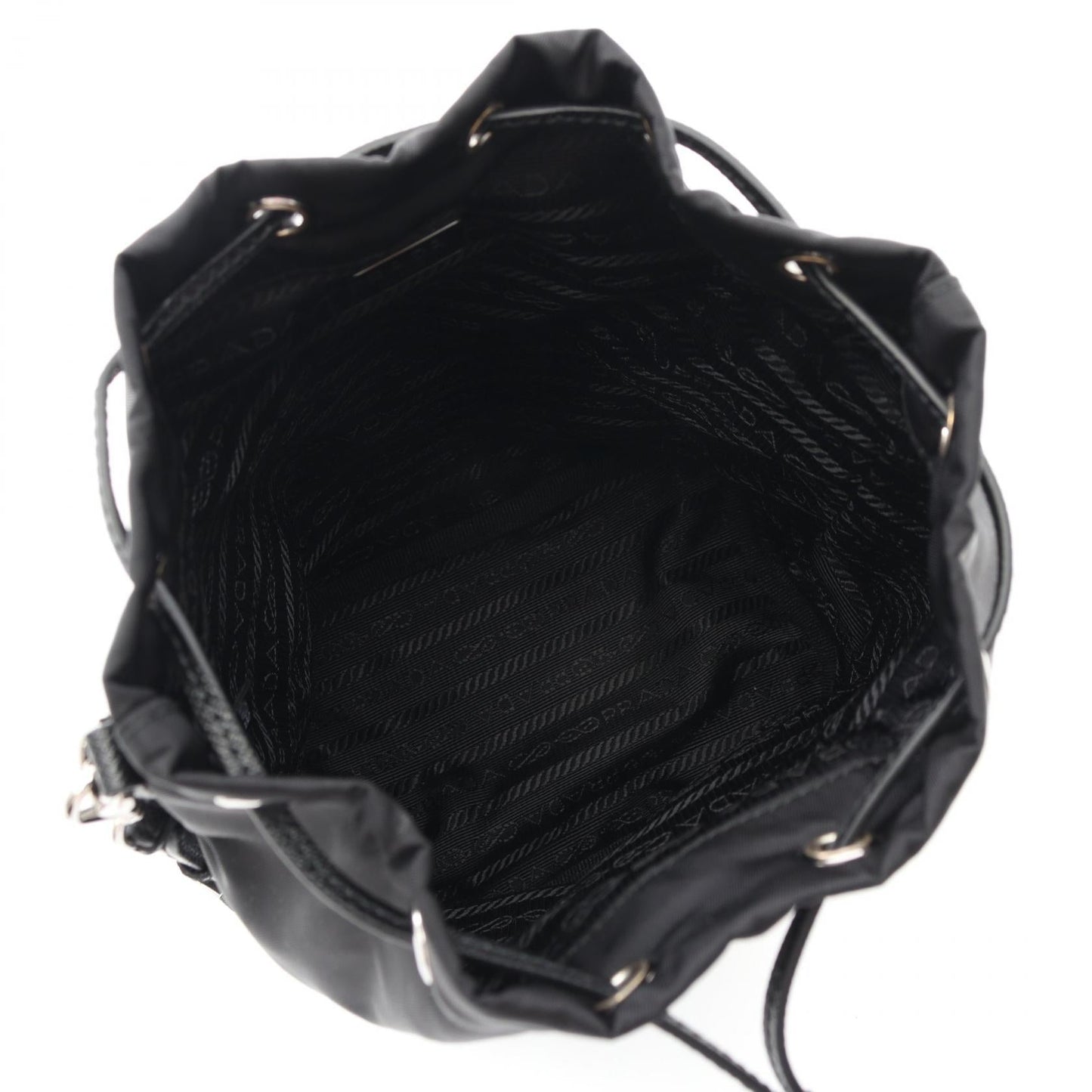 Prada VELA Nylon Saffiano Leather Pouch