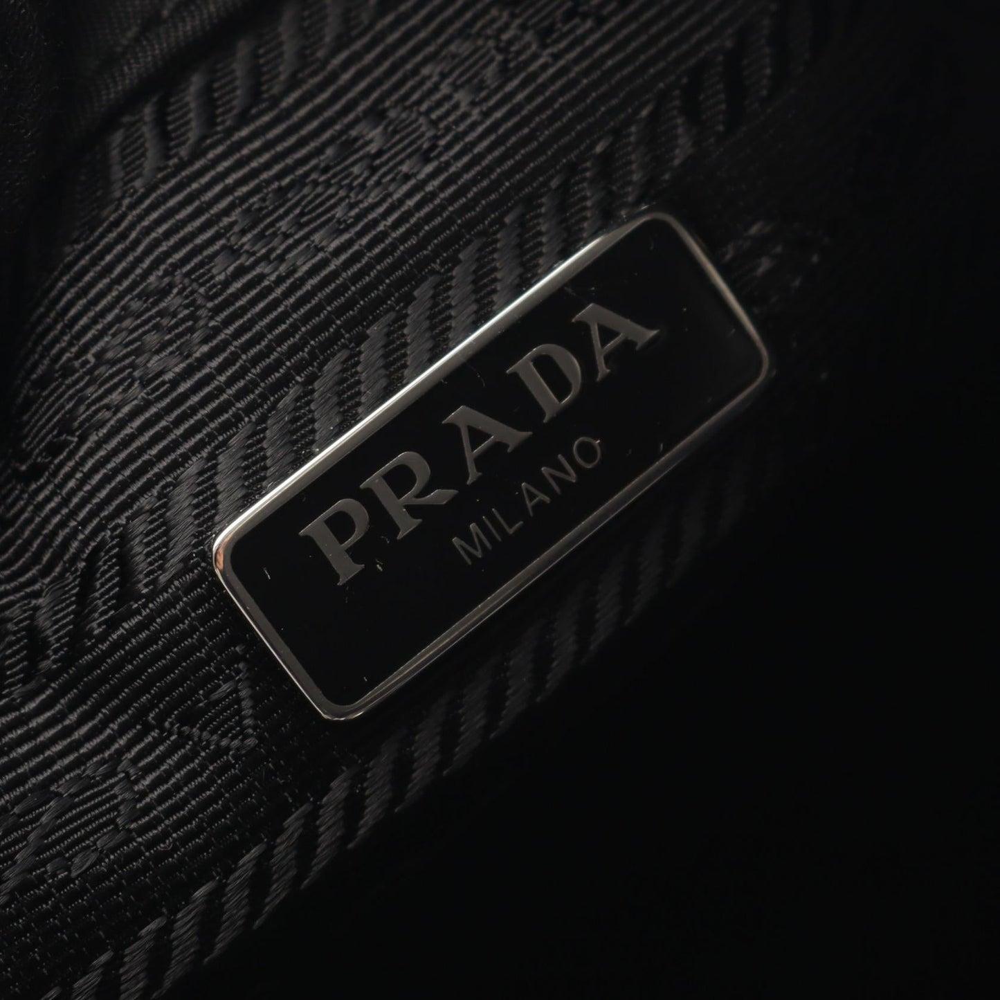Prada VELA Nylon Saffiano Leather Pouch