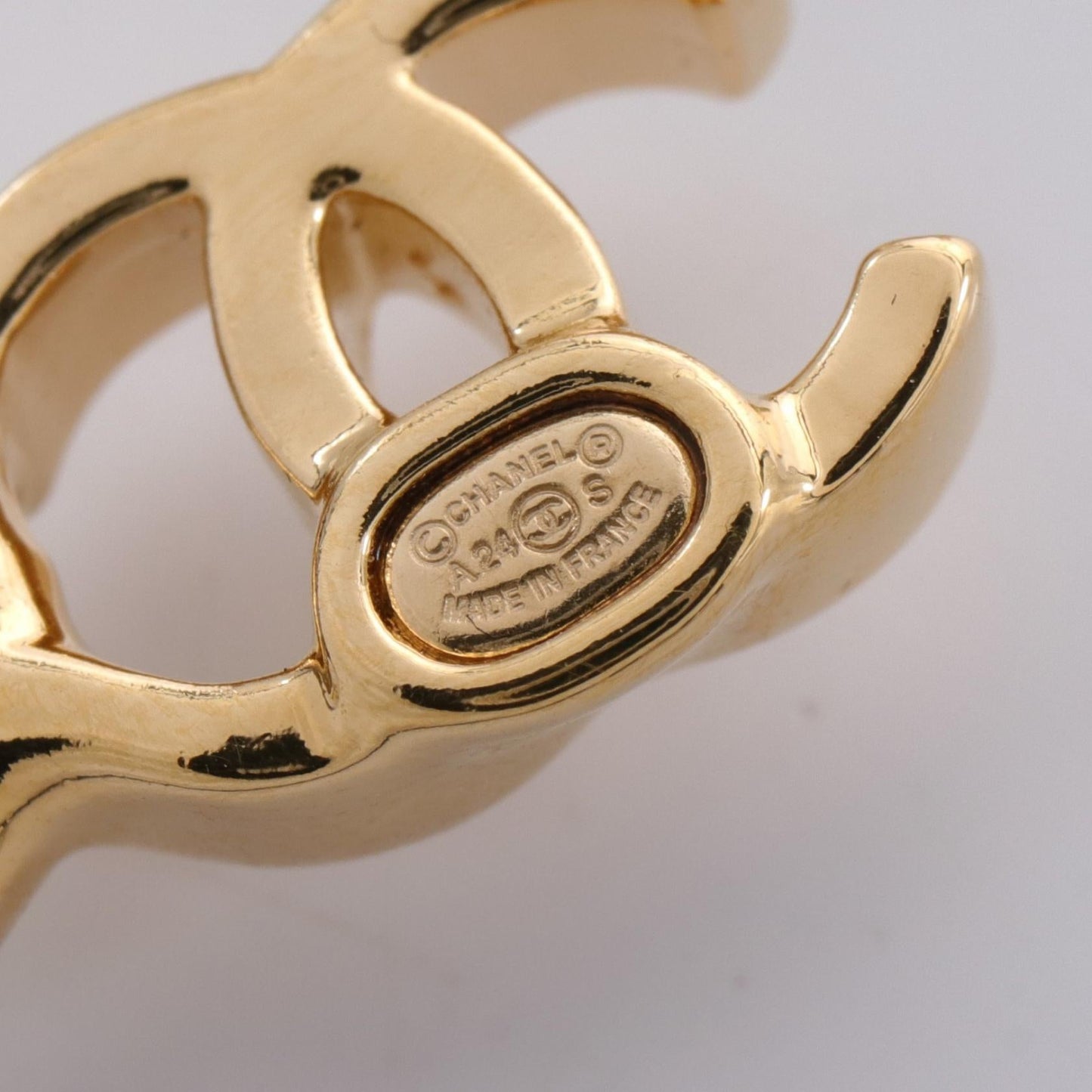 Chanel No.5 Coco Mark Brooch Gold Glass