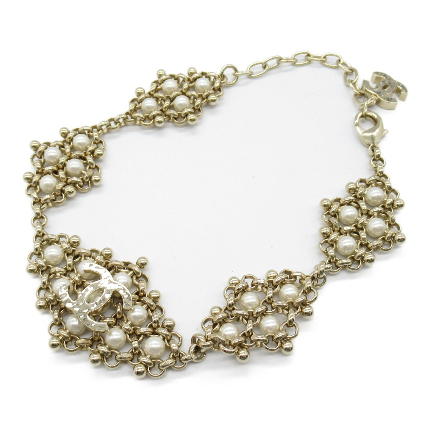 Chanel Gold Plated Faux Pearl Necklace