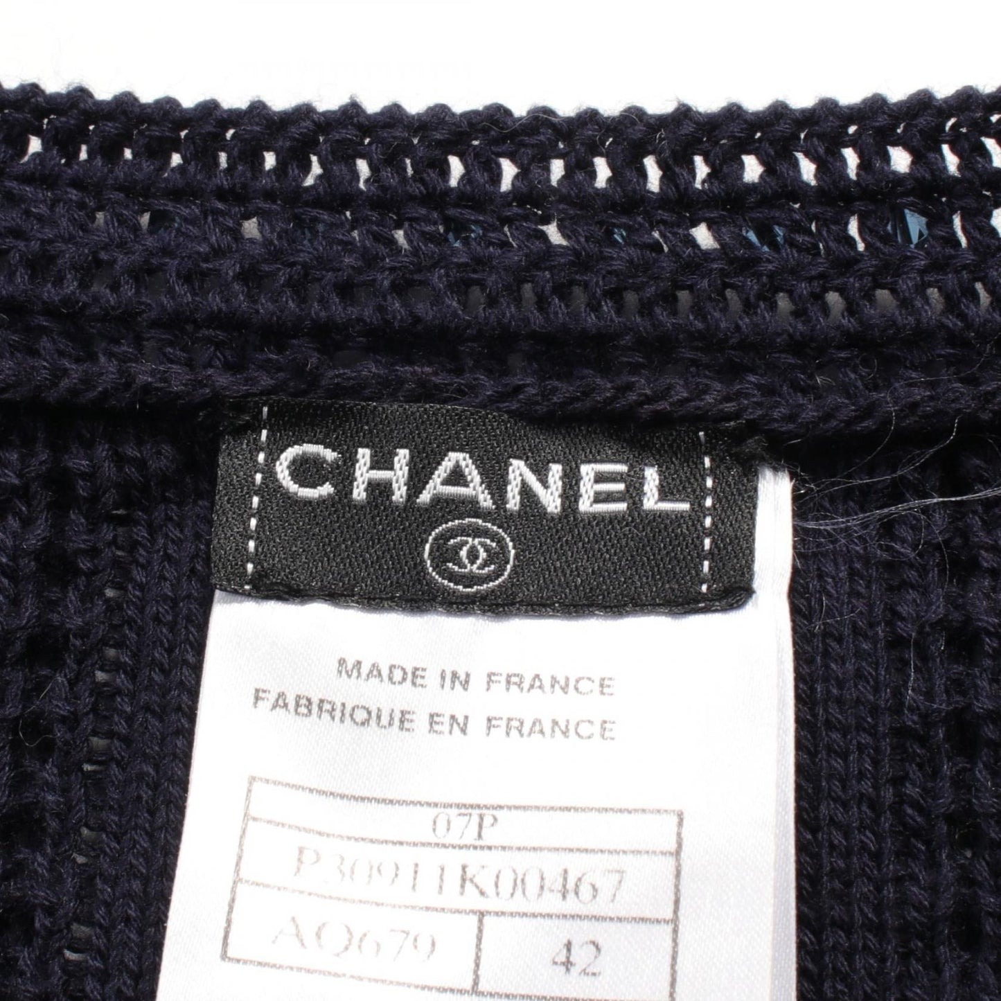 Chanel Cotton Knit Top Navy
