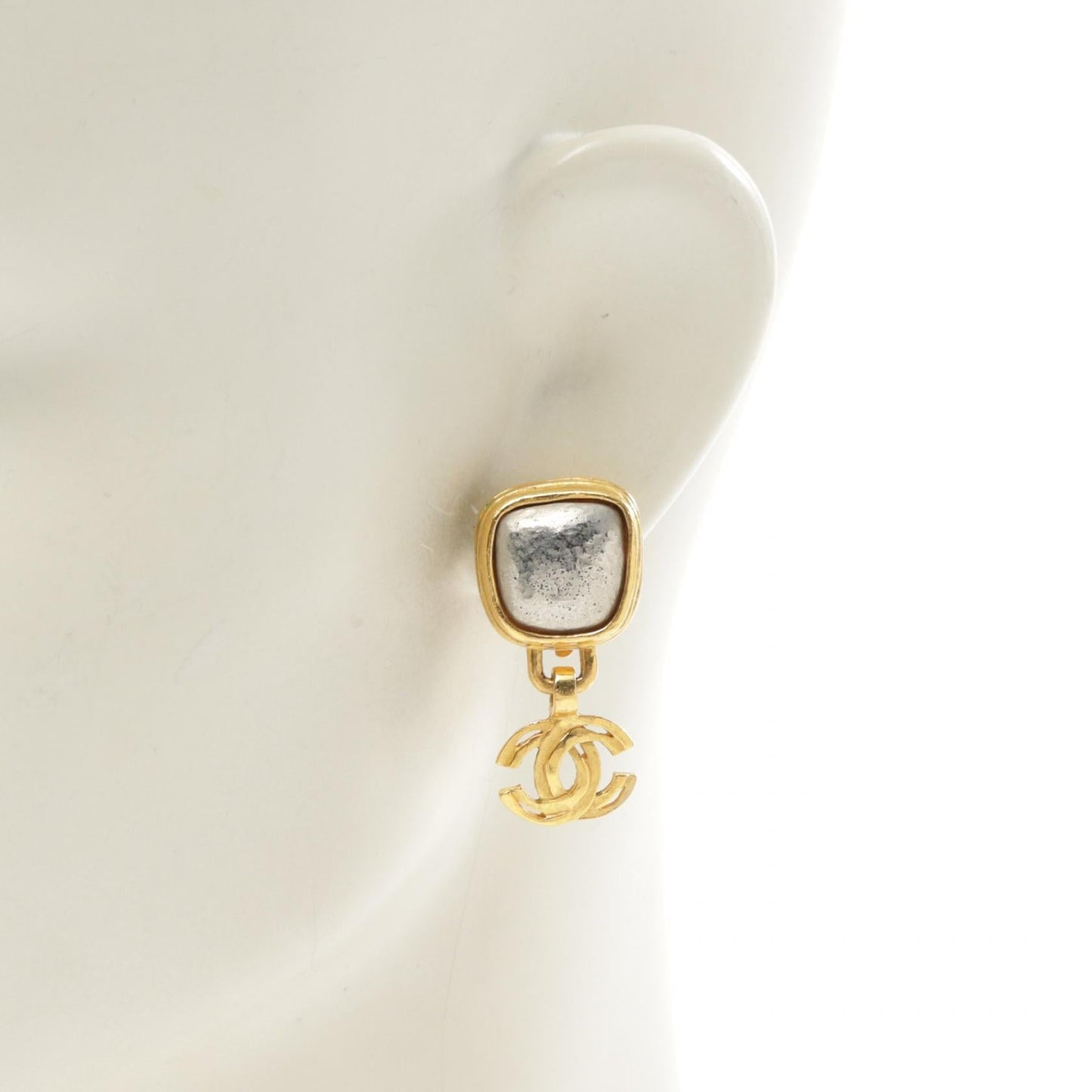 Chanel Coco Mark Earrings Gold/Silver