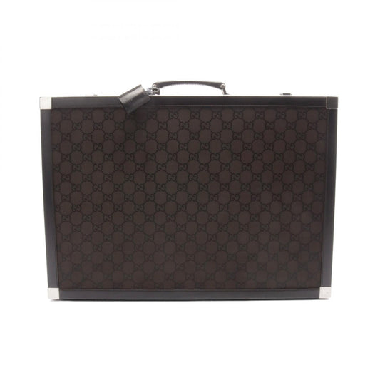 Gucci GG Pattern Canvas Leather Suitcase