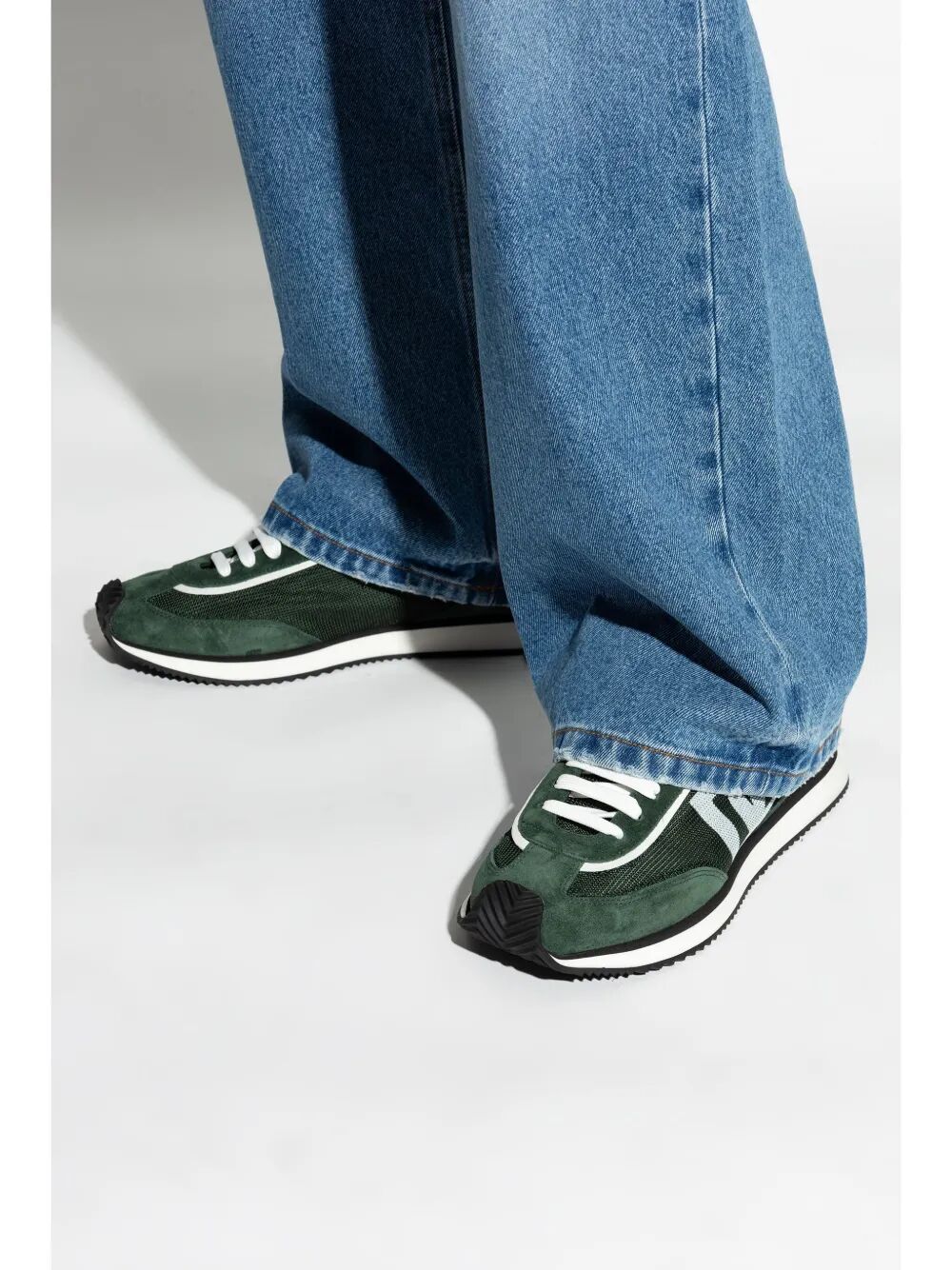 Dolce & Gabbana Men Suede And Mesh Dg Cushion Sneakers