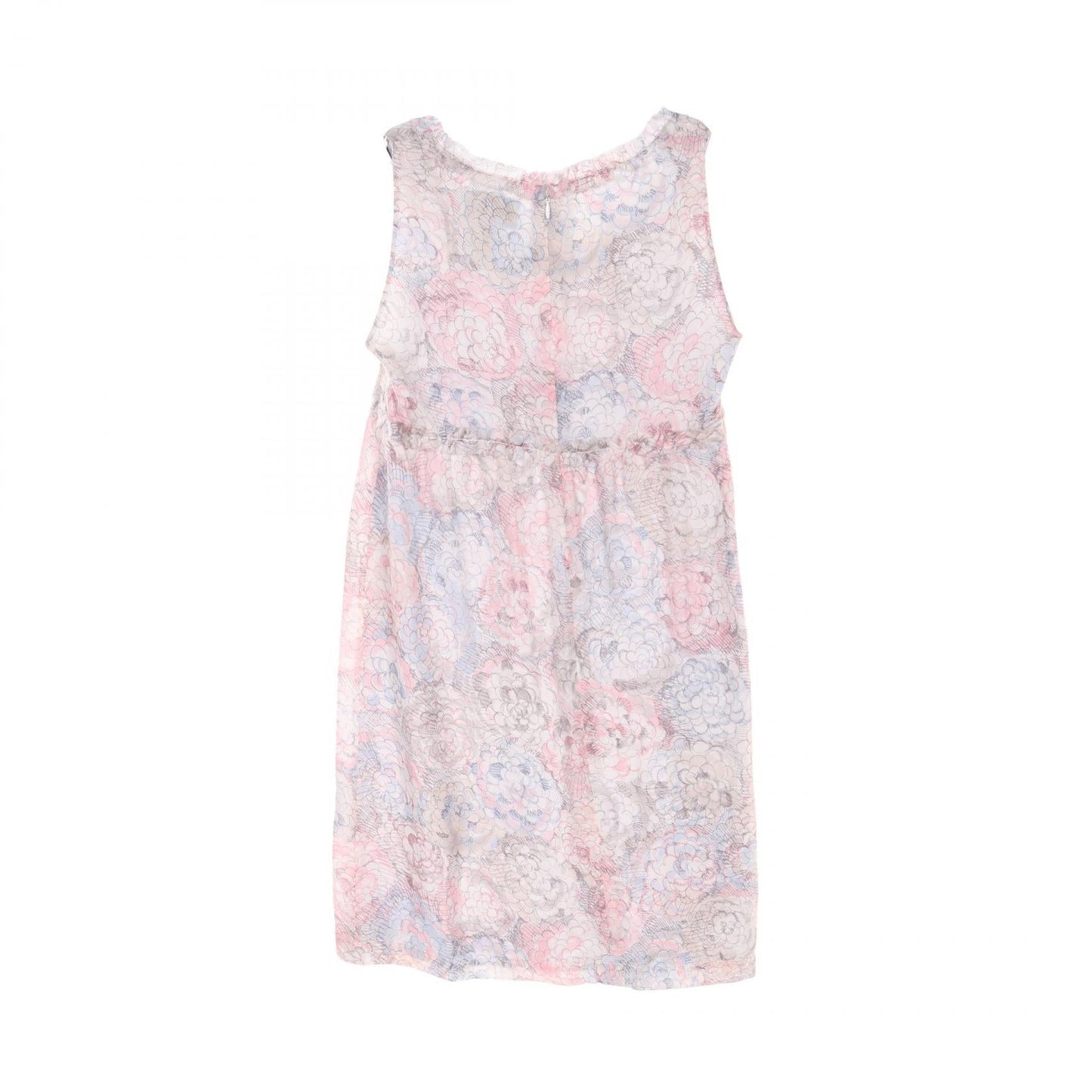 Chanel Camellia Silk Dress Gray Multicolor