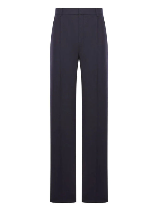 Saint Laurent Men High-Waisted Tailored Pants In Wool Chiné