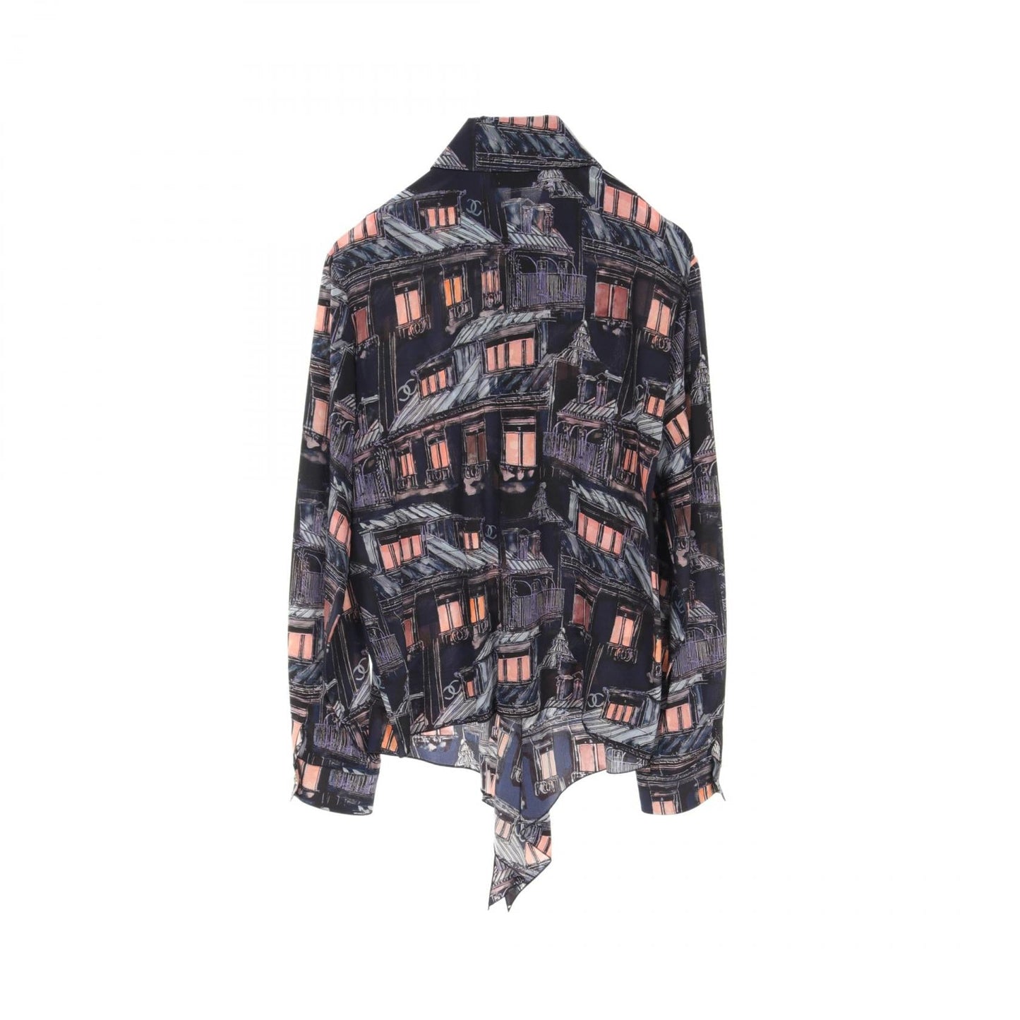 Chanel Silk Blouse Navy Multicolor