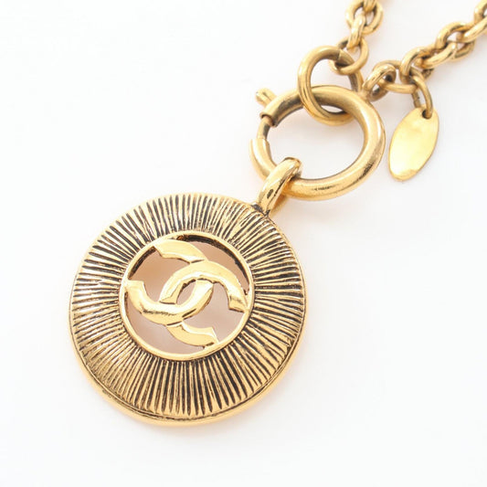 Chanel Coco Mark Necklace Gold GP Jewelry