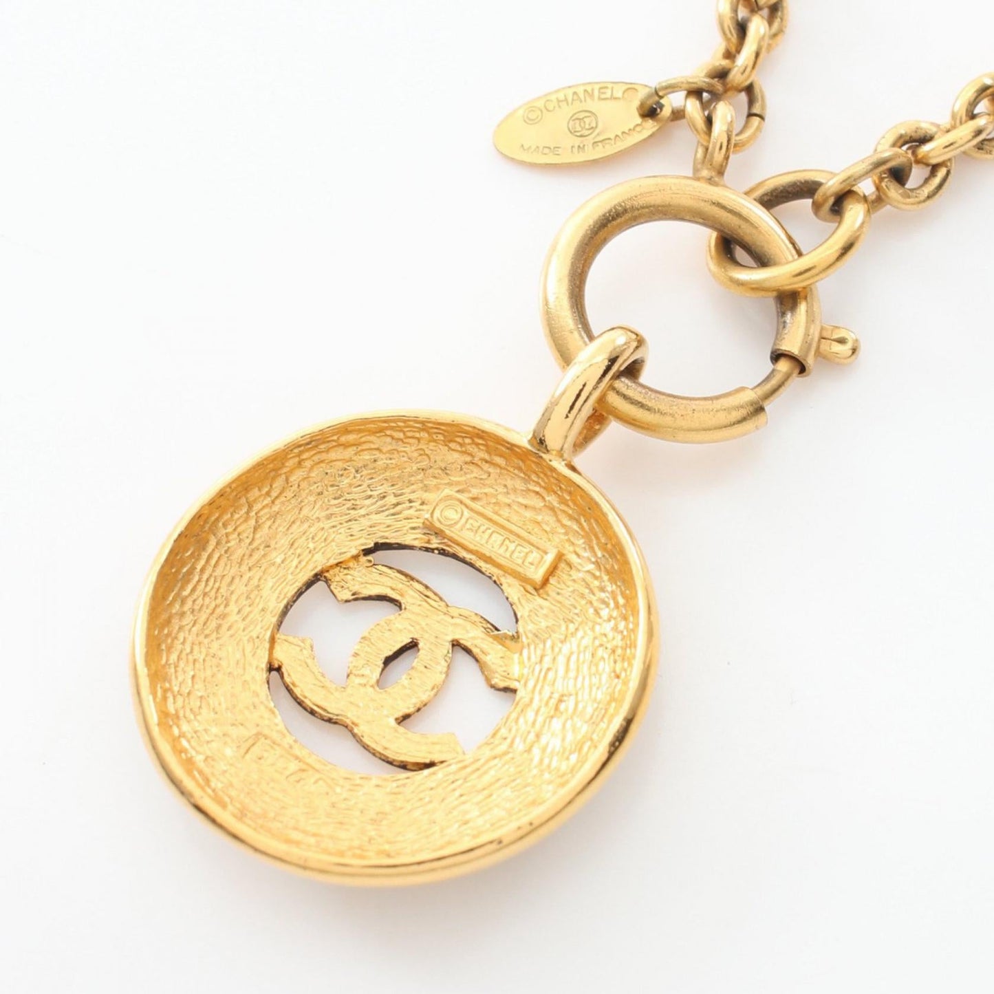 Chanel Coco Mark Necklace Gold GP Jewelry
