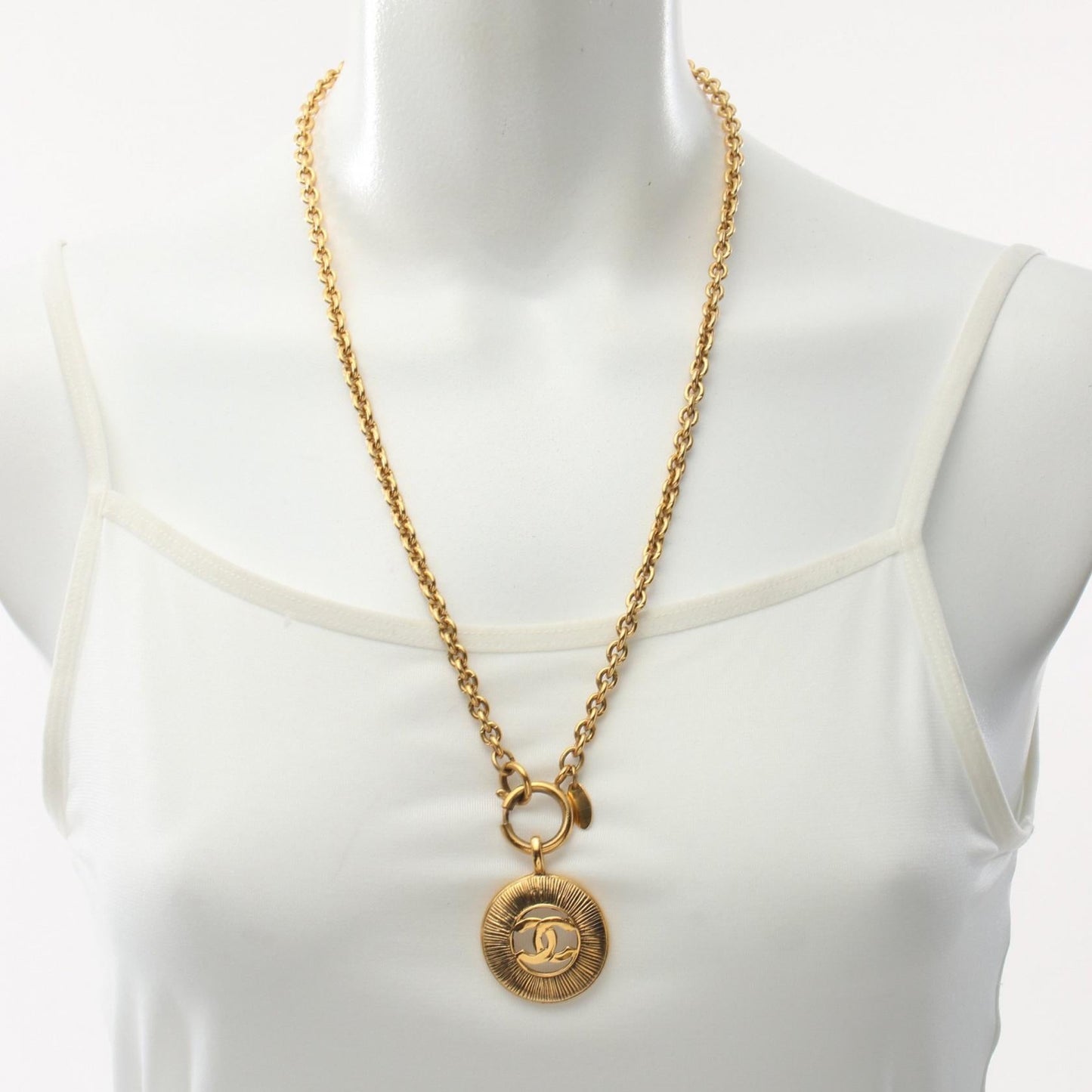 Chanel Coco Mark Necklace Gold GP Jewelry