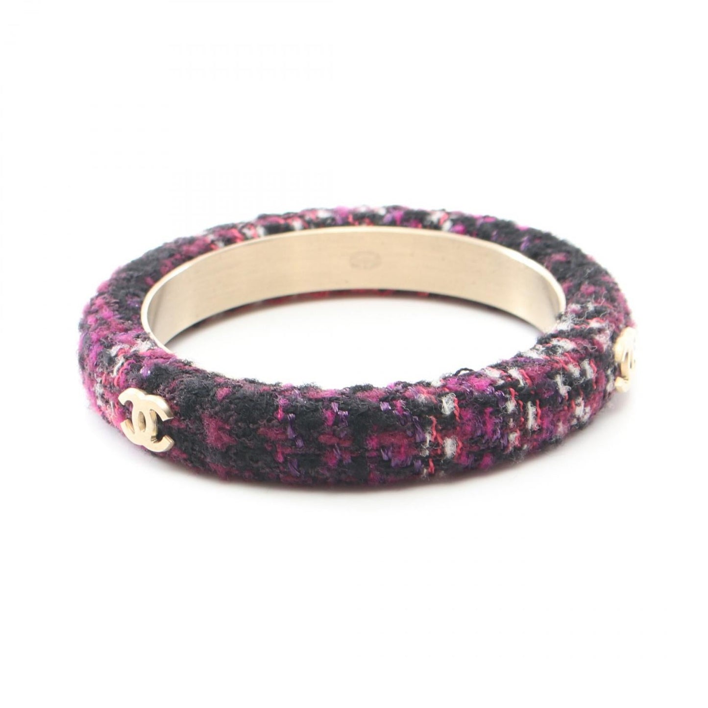 Chanel Coco Mark Bangle Gold Purple Multicolor