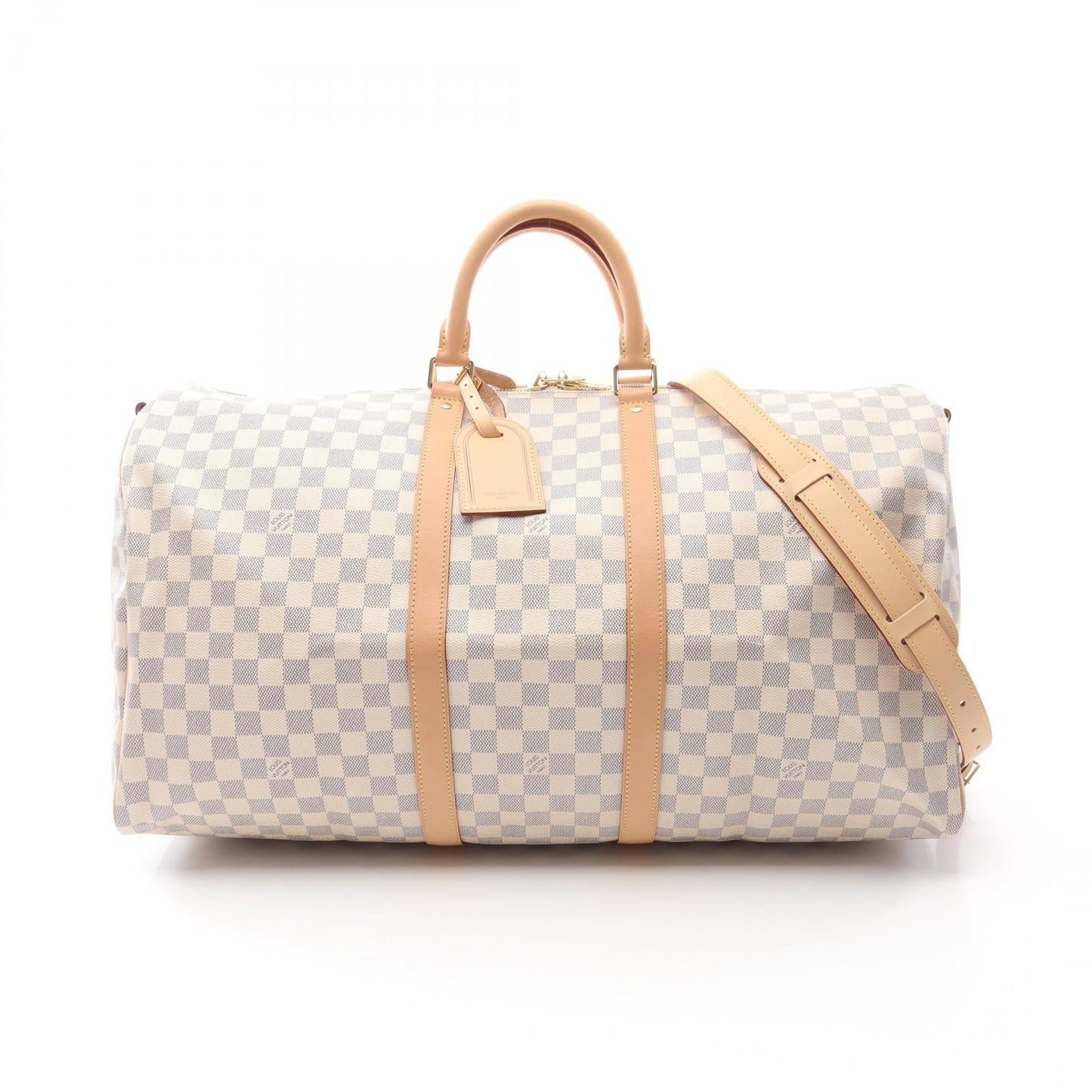 Louis Vuitton Keepall Bandouliere Damier Azur Boston Bag