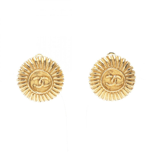 Chanel Coco Mark Earrings Gold Plated