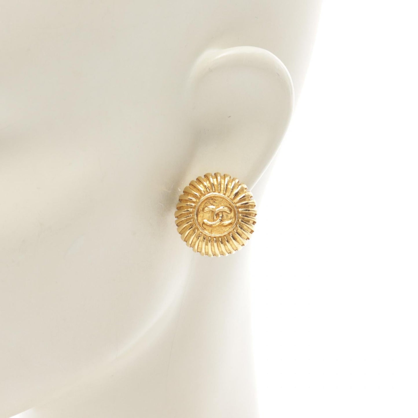 Chanel Coco Mark Earrings Gold Plated