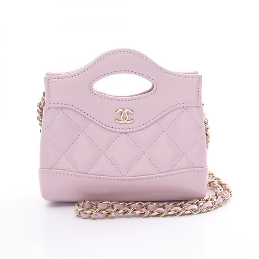 Chanel 31 Nano Leather Shoulder Bag Purple