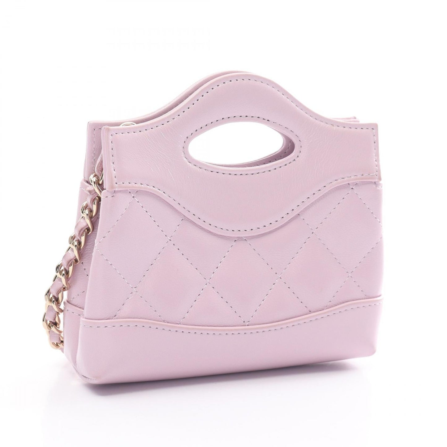 Chanel 31 Nano Leather Shoulder Bag Purple