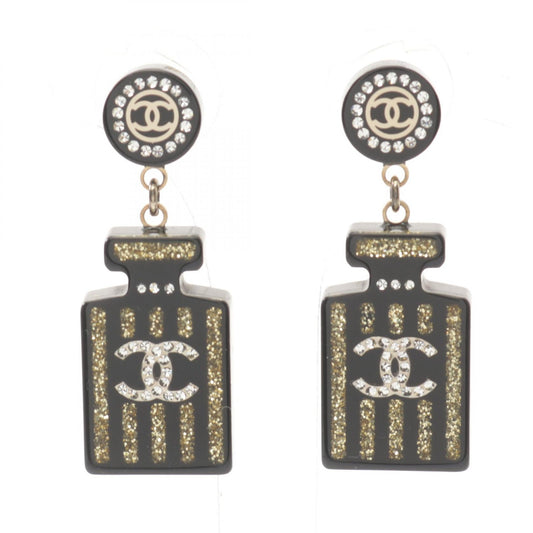 Chanel Coco Mark Earrings Gold Plastic 17A