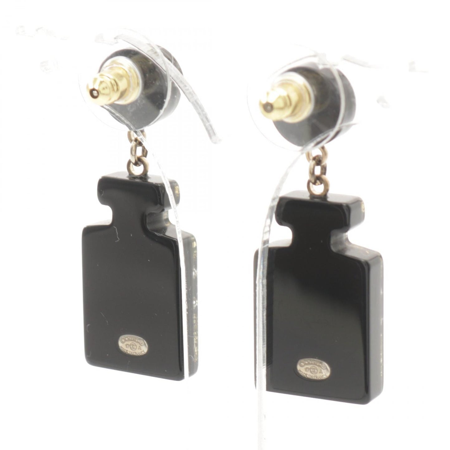 Chanel Coco Mark Earrings Gold Plastic 17A