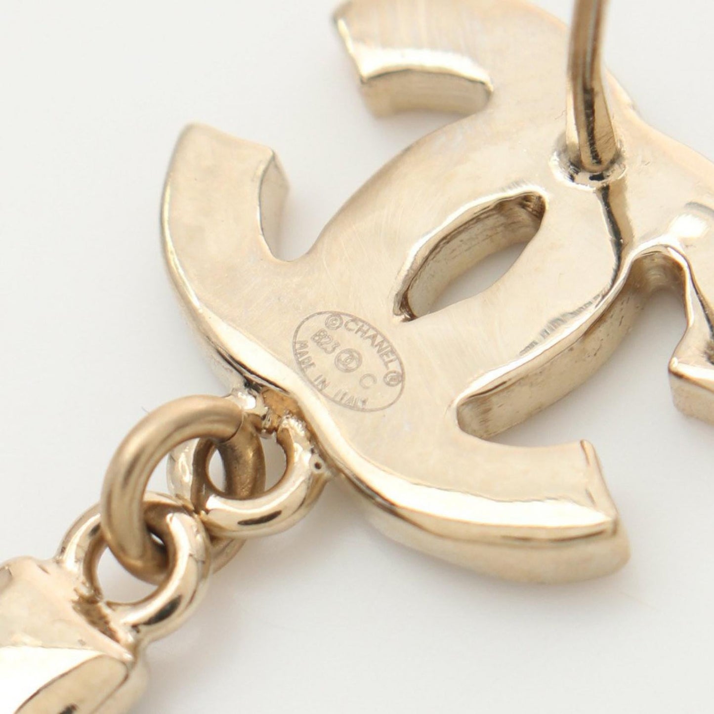 Chanel Coco Mark No.5 Earrings Gold Rhinestone