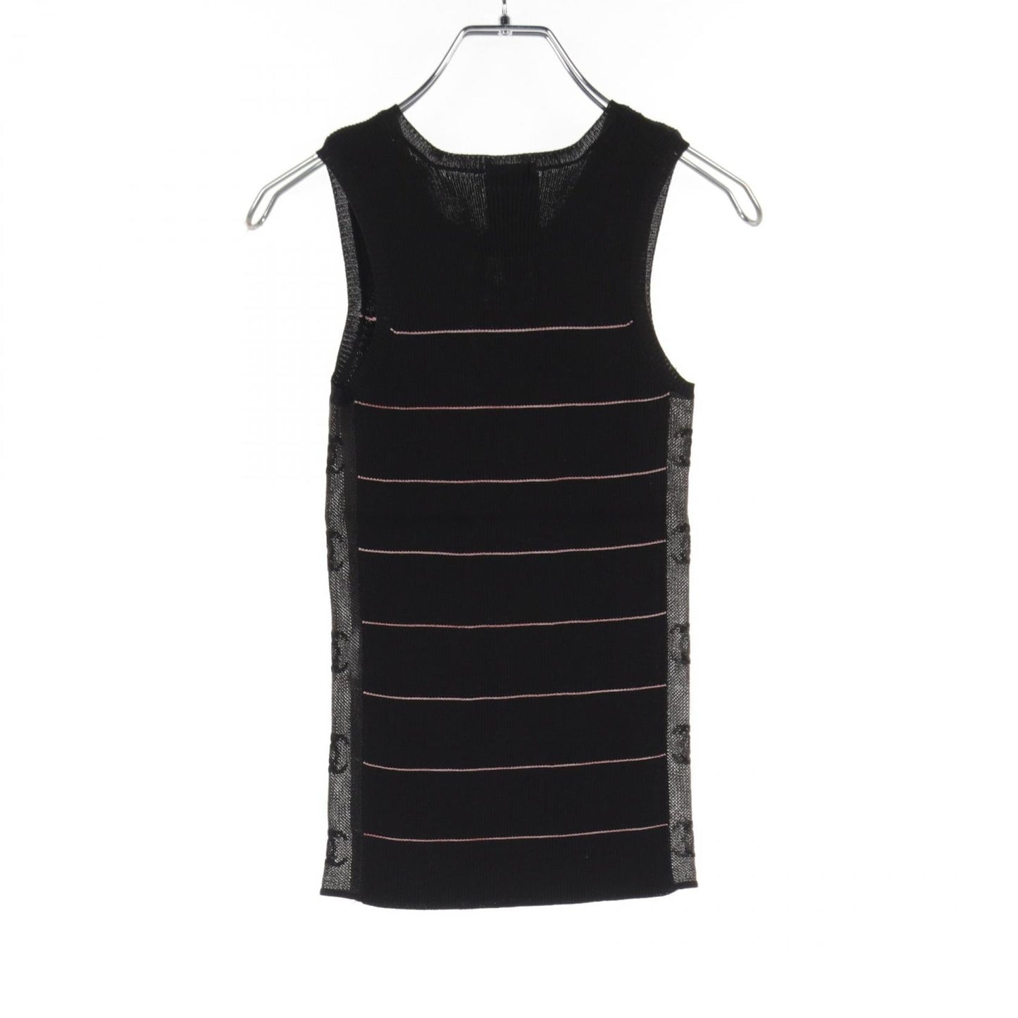 Chanel Coco Mark Cotton Knit Top Black/Pink
