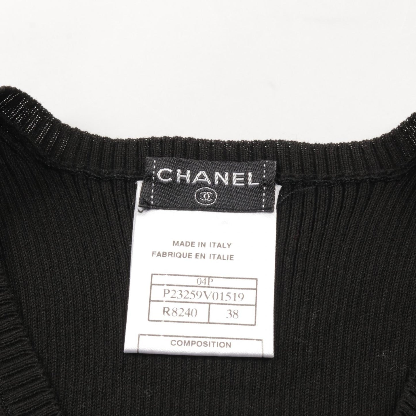 Chanel Coco Mark Cotton Knit Top Black/Pink