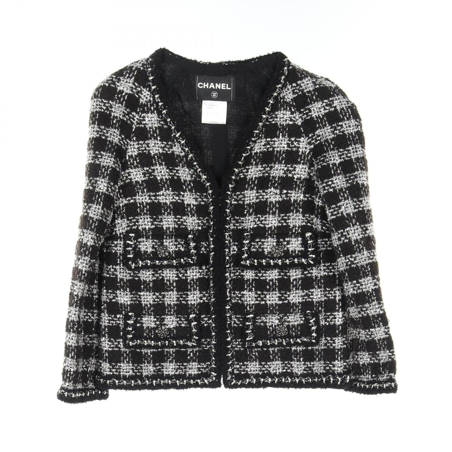 Chanel Wool Mohair Collarless Jacket