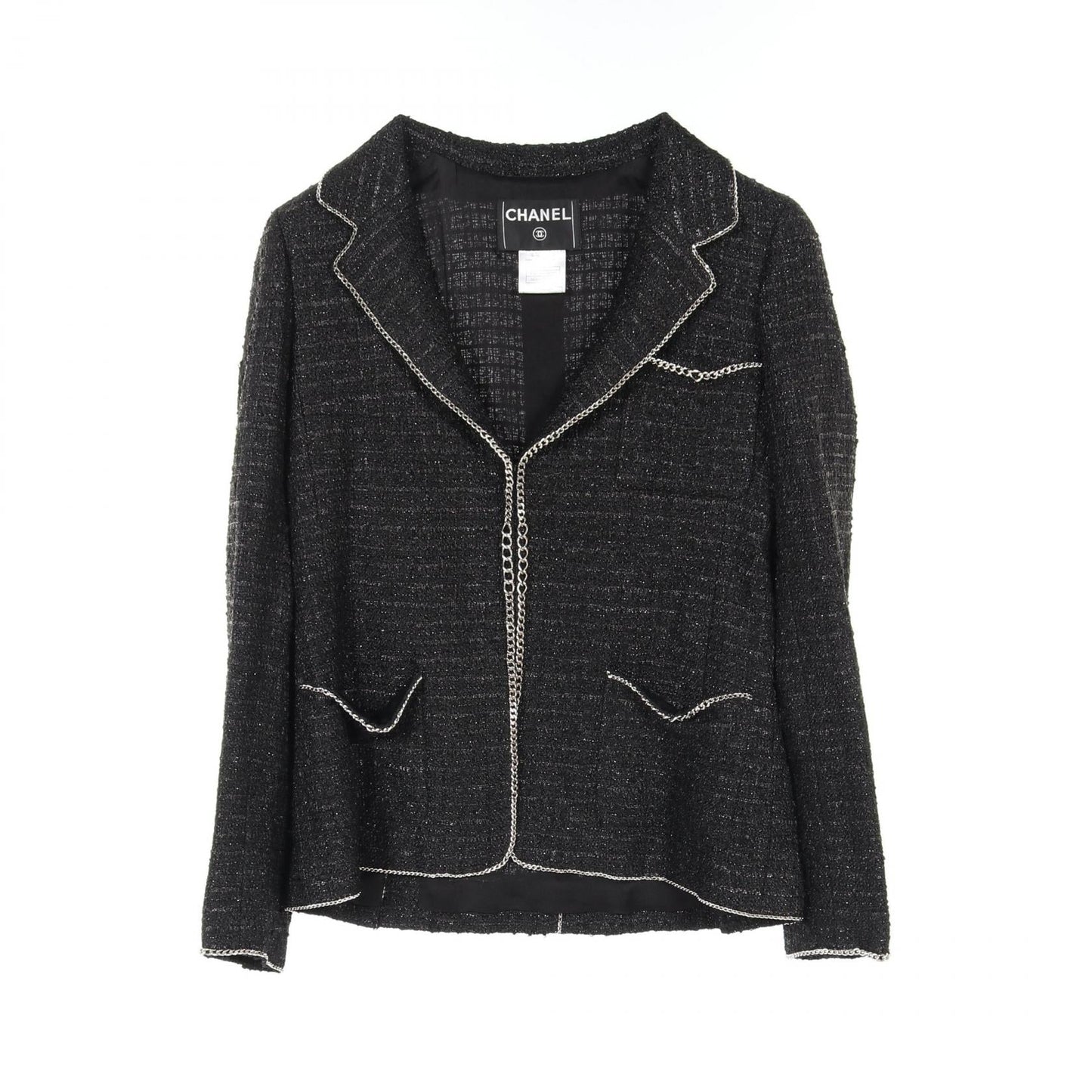 Chanel Tailored Jacket Rayon/Polyester Black