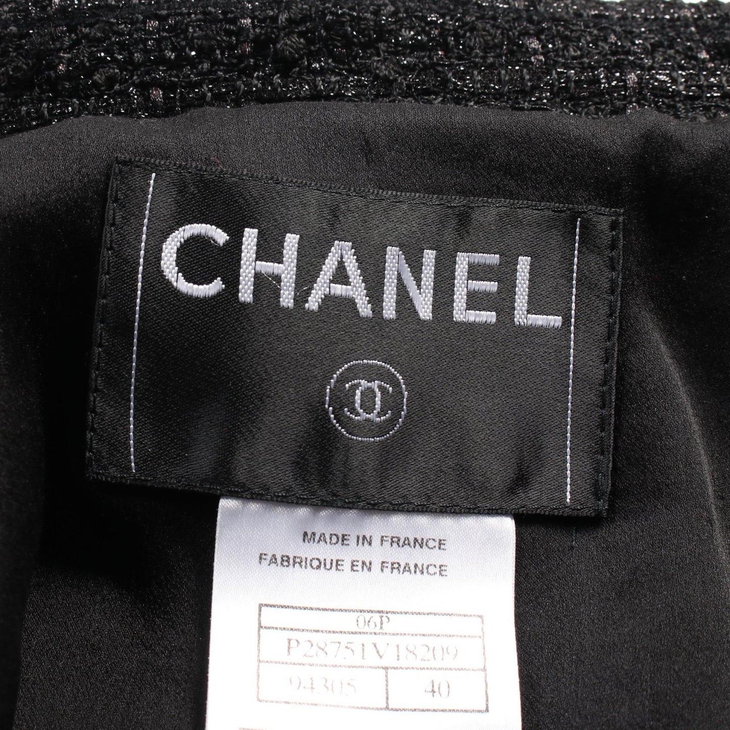 Chanel Tailored Jacket Rayon/Polyester Black