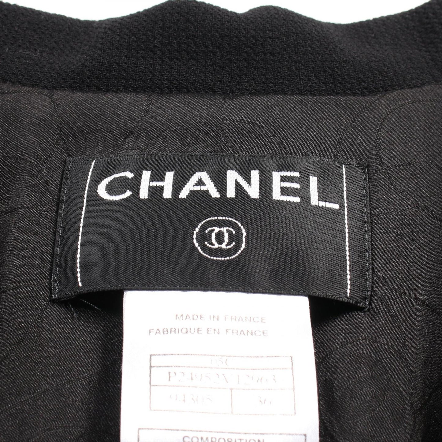 Chanel Wool Tailored Jacket Black