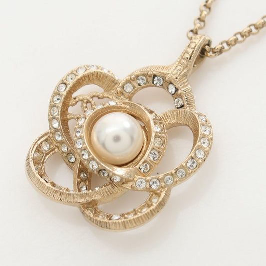 Chanel Camellia Coco Mark Necklace Gold Plated