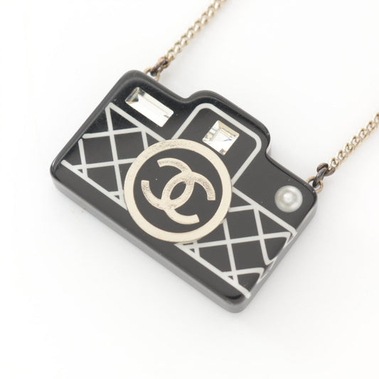 Chanel Coco Mark Necklace Gold Plastic