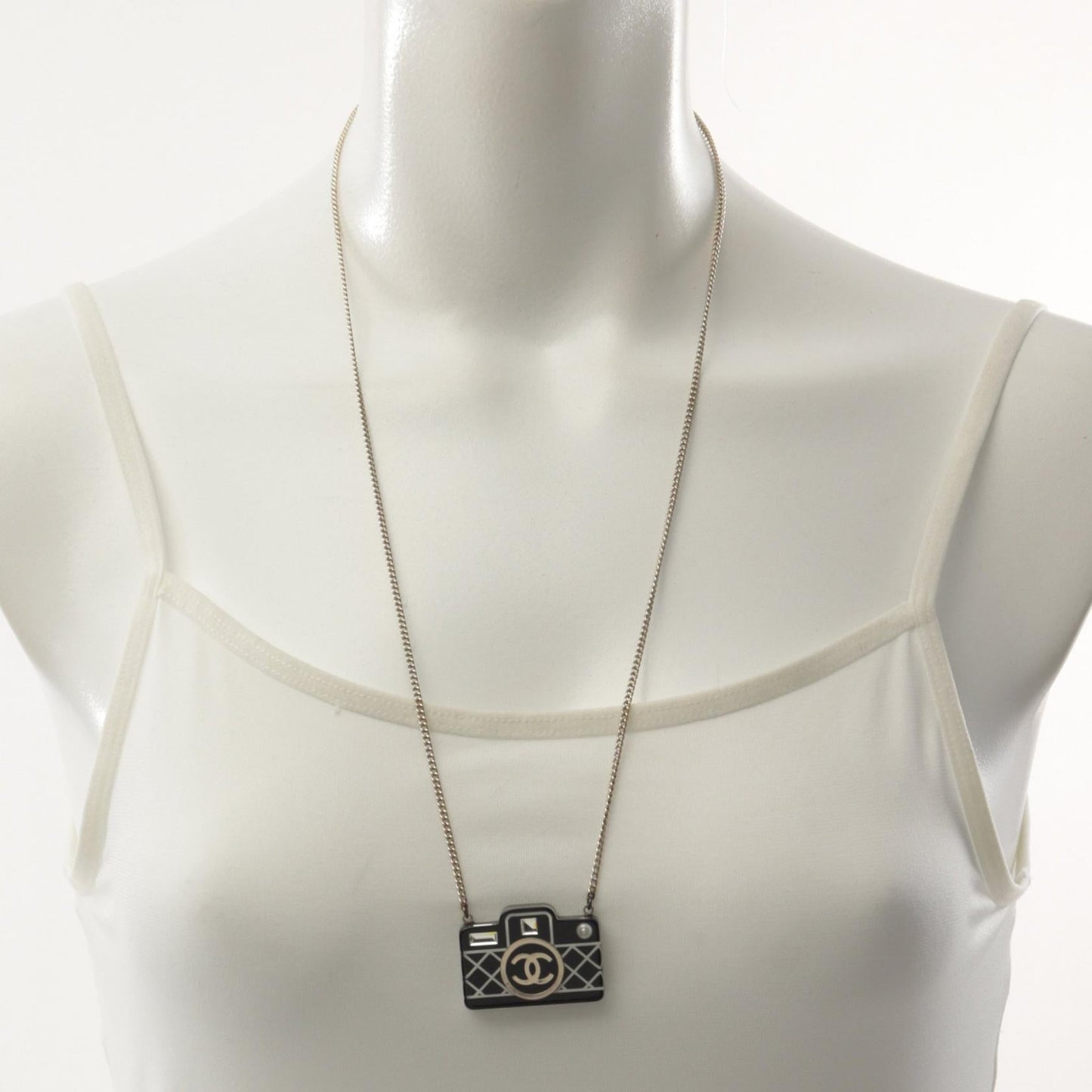 Chanel Coco Mark Necklace Gold Plastic