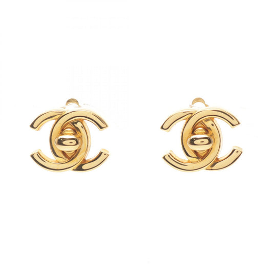 Chanel Coco Mark Earrings Gold Plated