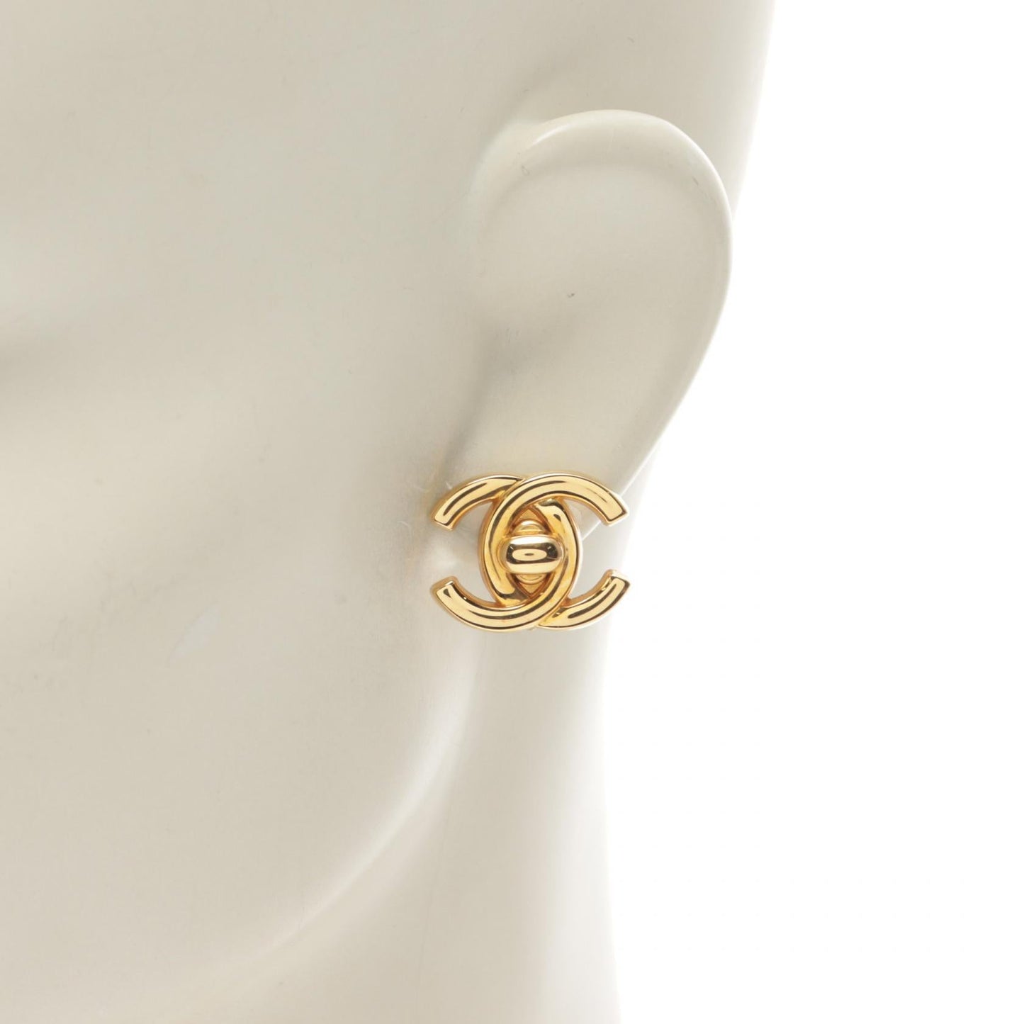 Chanel Coco Mark Earrings Gold Plated