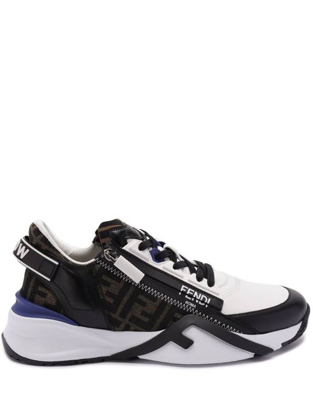 Fendi Flow FF Jacquard Leather Running Low Top Sneakers Black