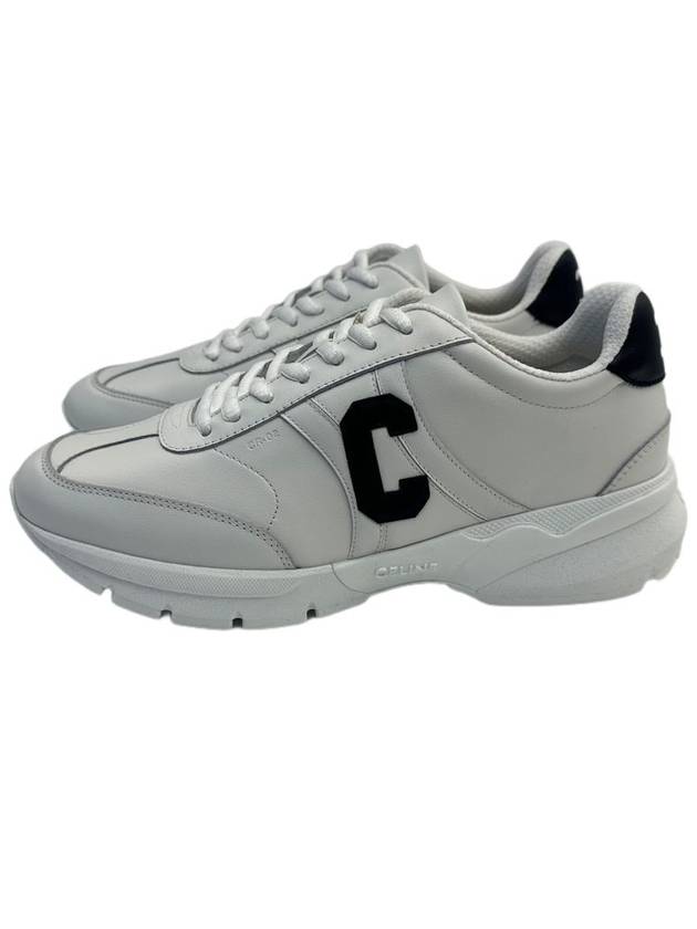 CELINE Runner CR02 Calfskin Lace-Up Low Top Sneakers White