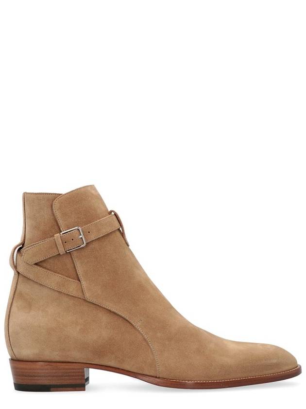 Saint Laurent Men's Jodhpur Suede Ankle Boots Tobacco Beige