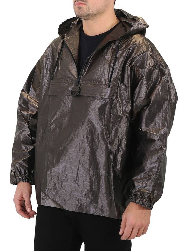 Fendi metal nylon oversized hooded jacket gray