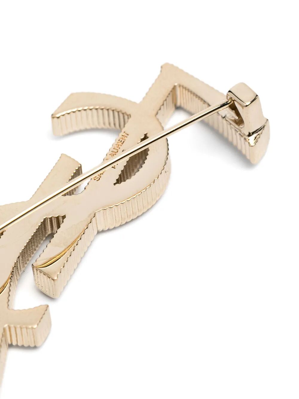 Saint Laurent Women Cassandre Cord Texture Metal Brooch