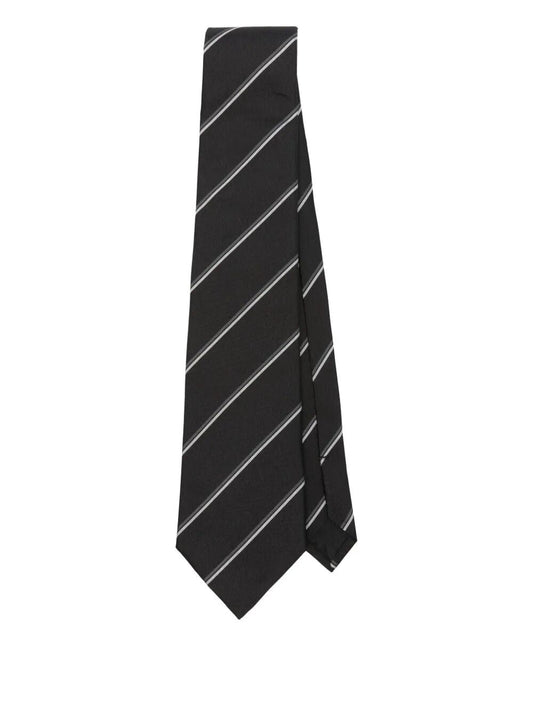 Saint Laurent Men Striped Silk Tie