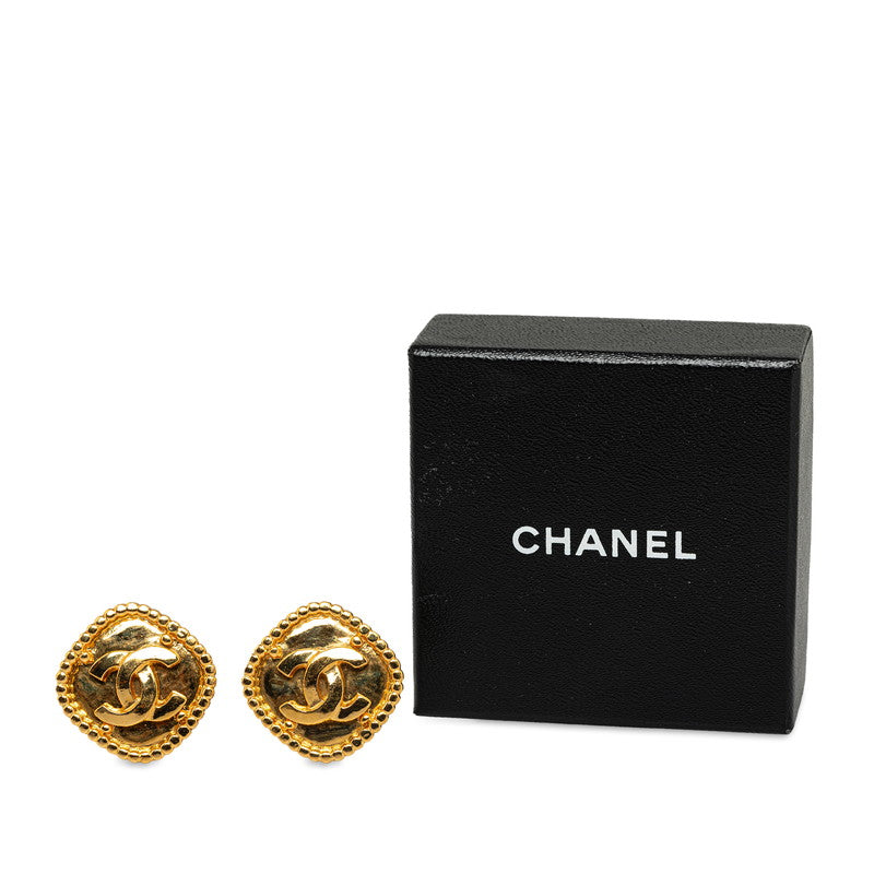 Chanel Vintage Coco Mark Earrings Gold